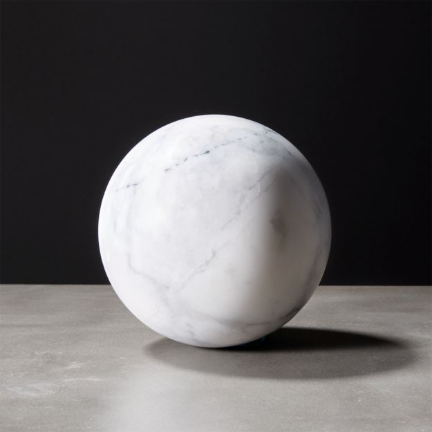 White Marble Sphere + Reviews CB2
