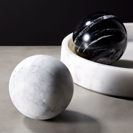 White Marble Sphere Object