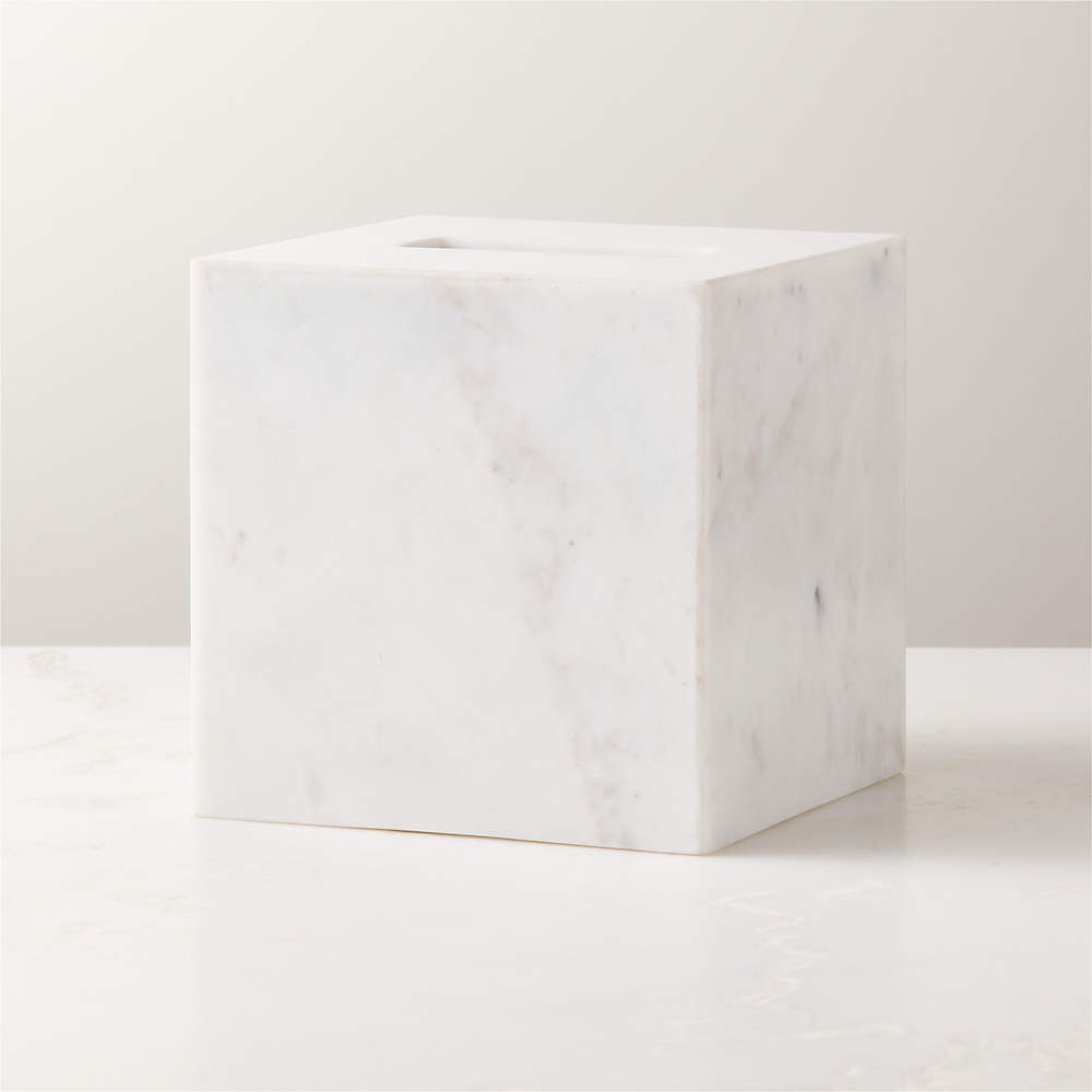 Matt Black Cube Tissue Box Cover