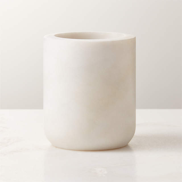 Nexus White Marble Bath Accessories, CB2