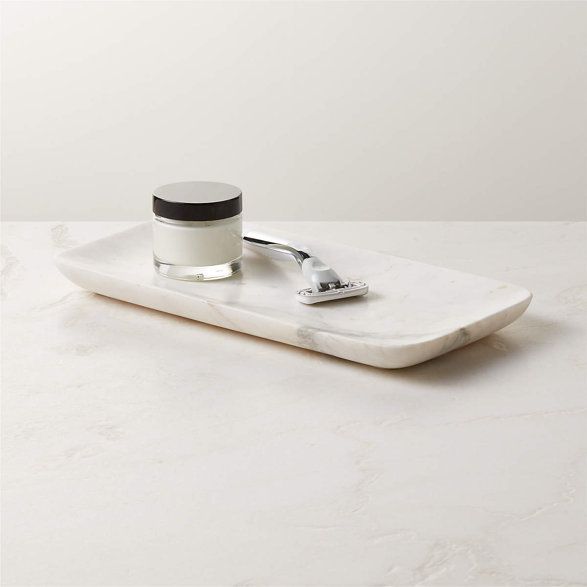 Nexus White Marble Bath Accessories CB2 Canada