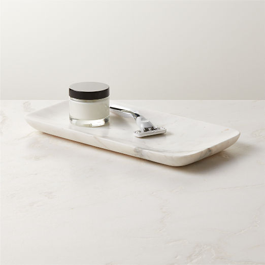 Nexus White Marble Vanity Tray