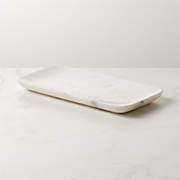 White Marble Vanity Tray + Reviews | CB2