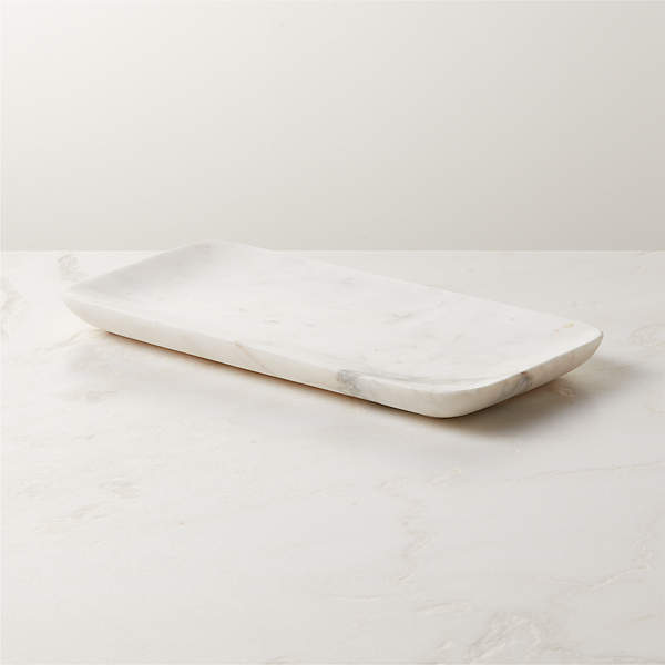 Nexus White Marble Bath Accessories, CB2