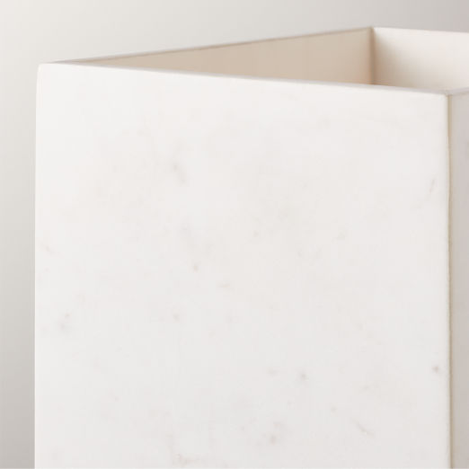 Nexus White Marble Wastebasket