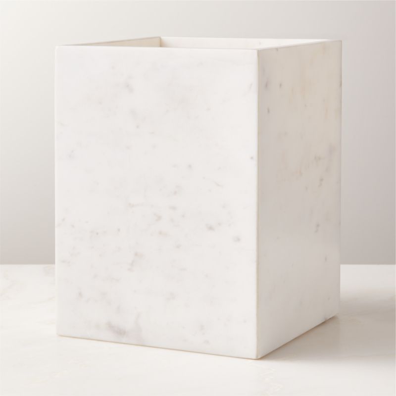 View Nexus White Marble Wastebasket details
