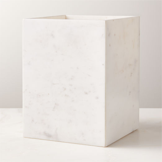 Violeta White Ceramic Wastebasket