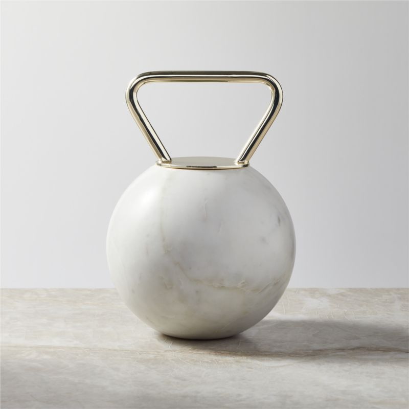 White Marble 12-Lb Kettlebell - image 0 of 2