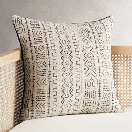 20 White Mudcloth Pillow Cb2