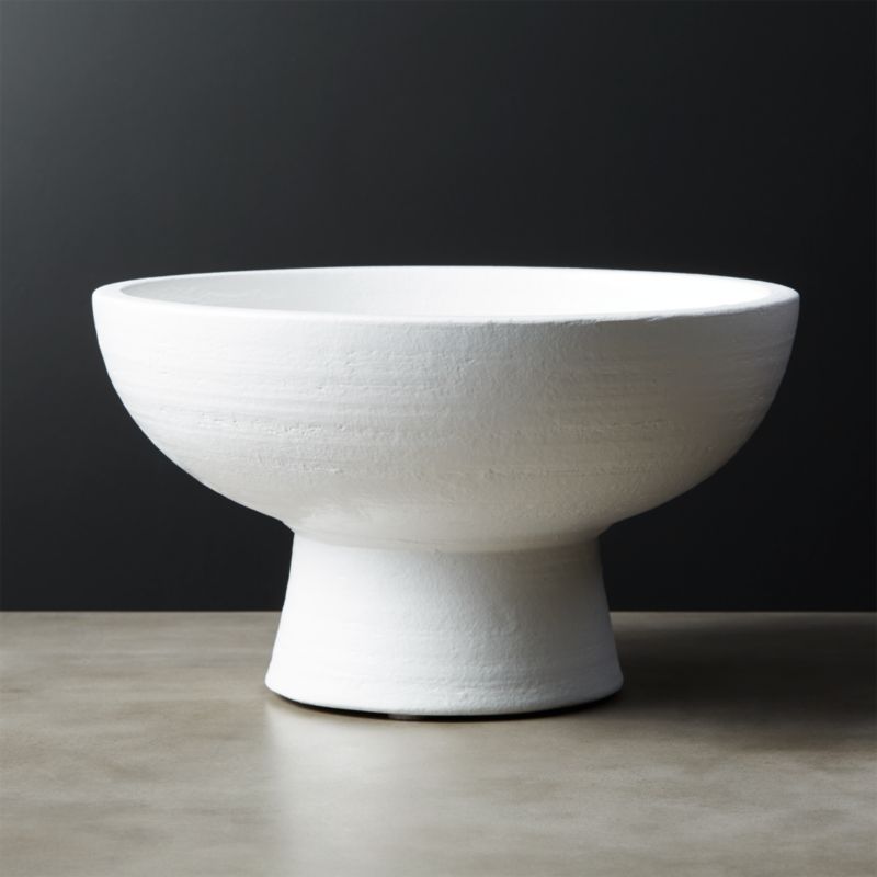 View White Ceramic Pedestal Bowl details