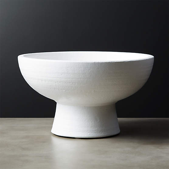 Reve Round Fluted White Marble Bowl + Reviews | CB2 Canada