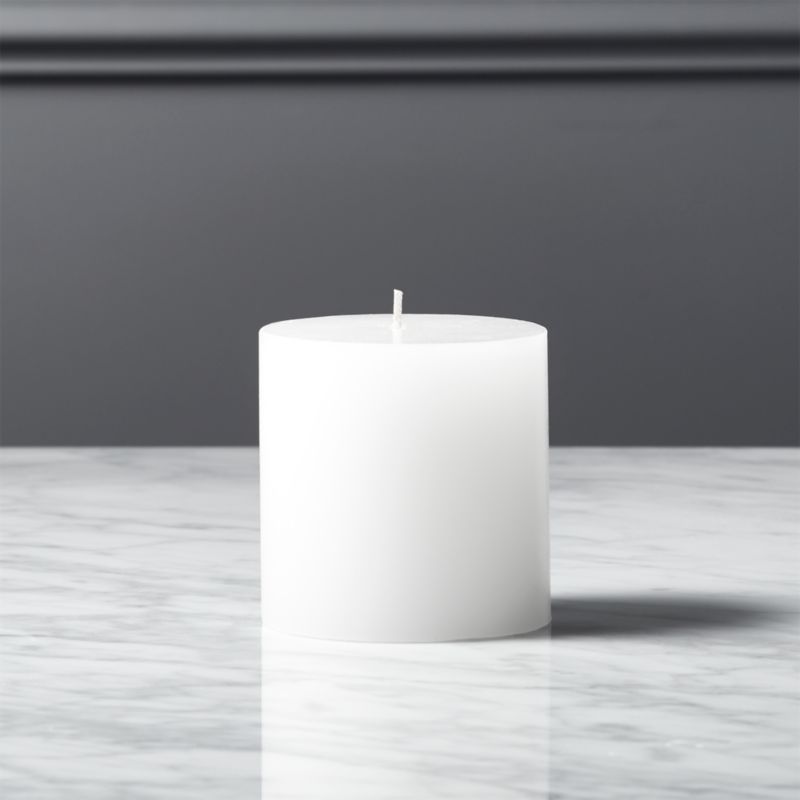 View White Pillar Candle 3"x3" details