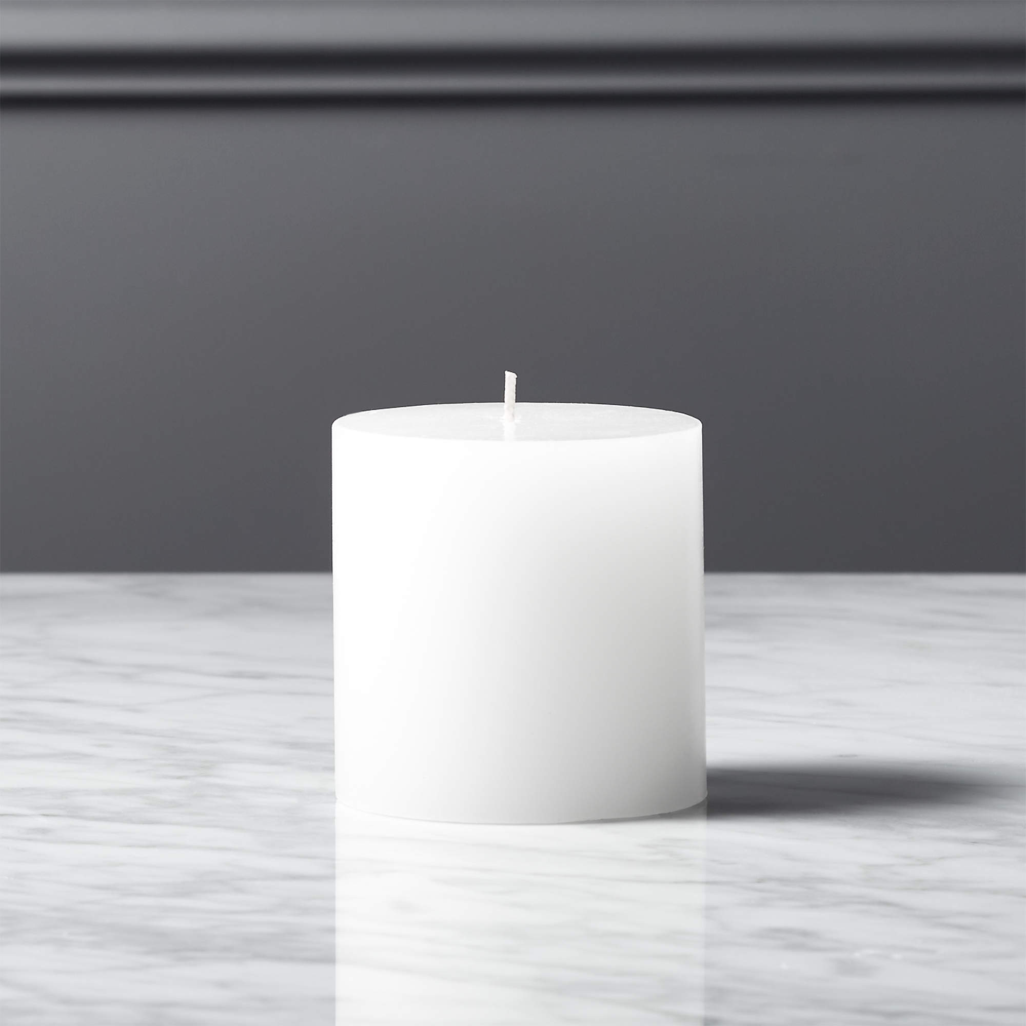 3"x3" White Pillar Candle + Reviews CB2