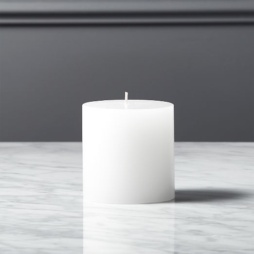 White Pillar Candle 3"x3"