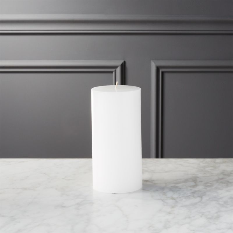 View White Pillar Candle 3"x6" details