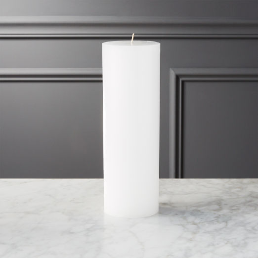 White Pillar Candle 3"x9"