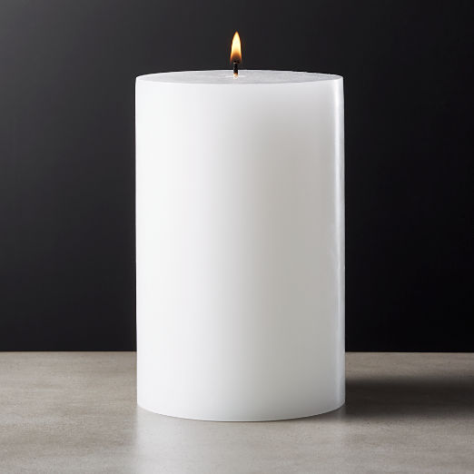 White Pillar Candle 4"x6"