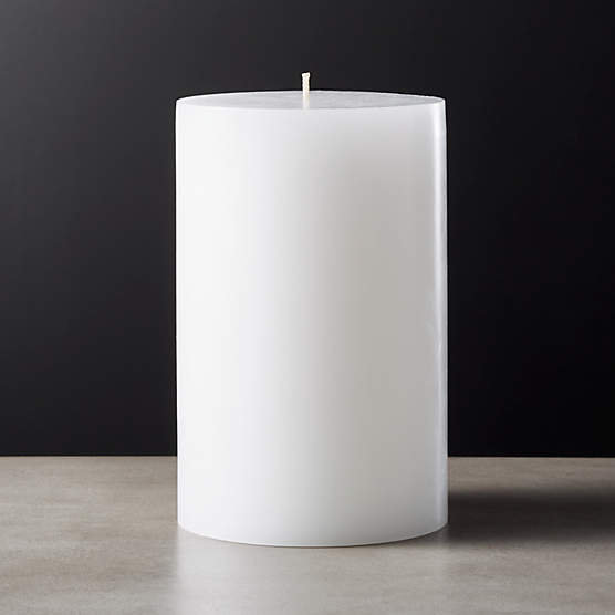 3"x 6" White Modern Pillar Candle + Reviews CB2