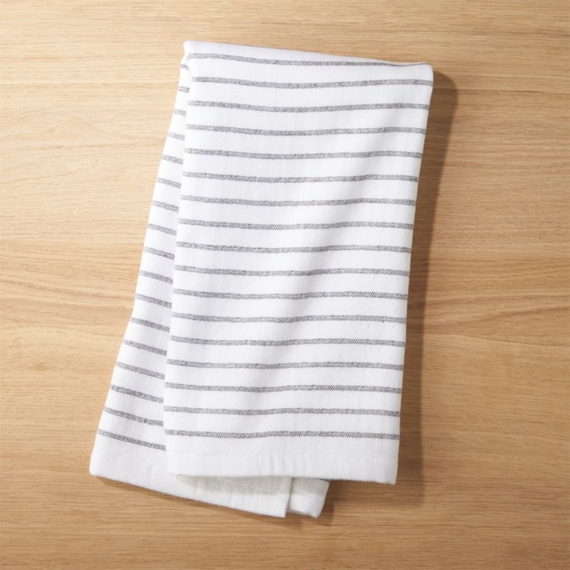 View White Pinstripe Dish Towel details