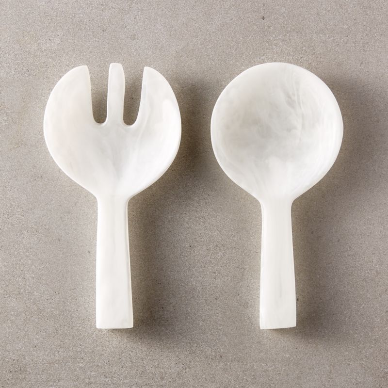 White Resin Salad Servers Set of 2 - image 0 of 2