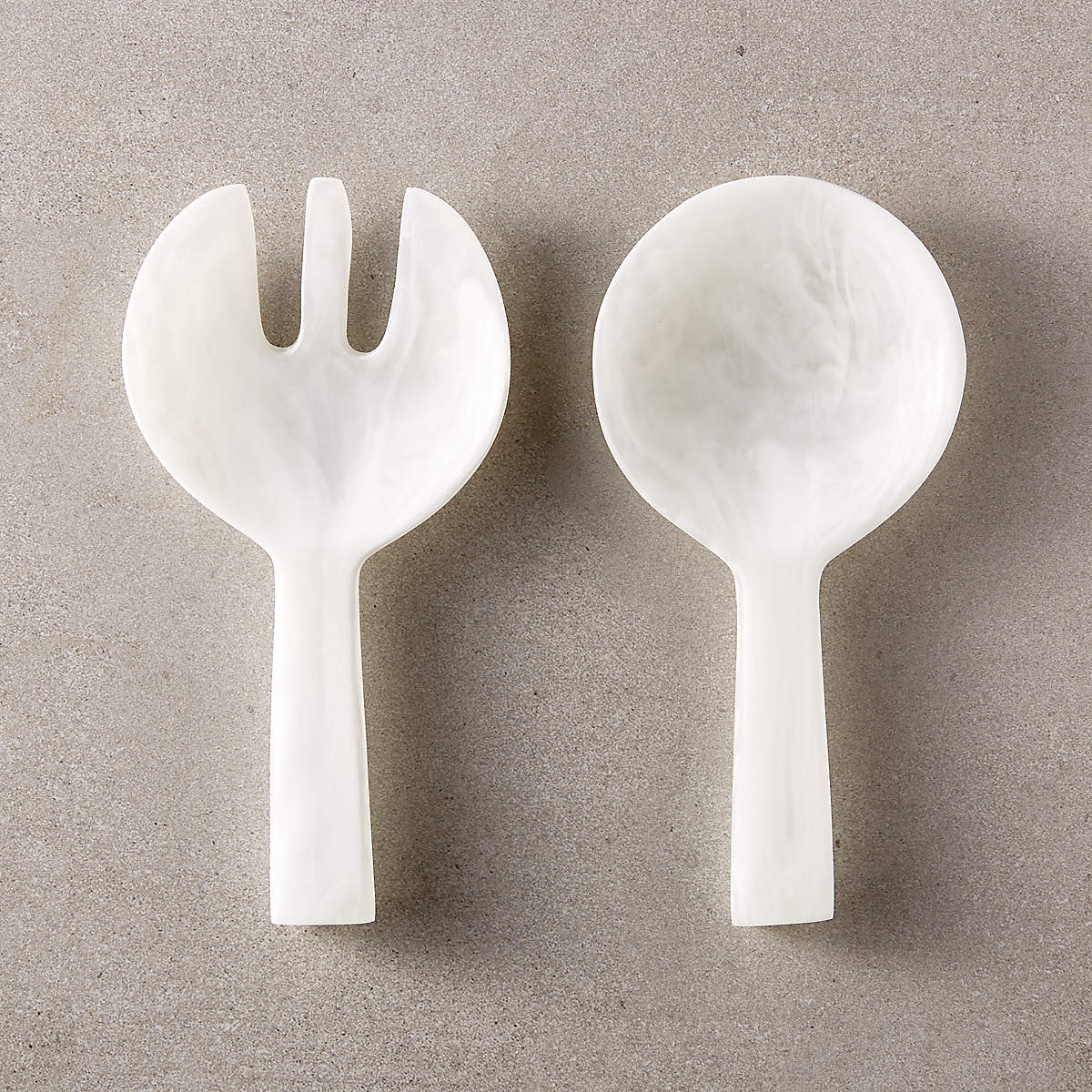 White Resin Salad Servers Set of 2 + Reviews | CB2