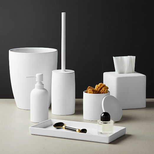 White Rubber Coated Bath Accessories