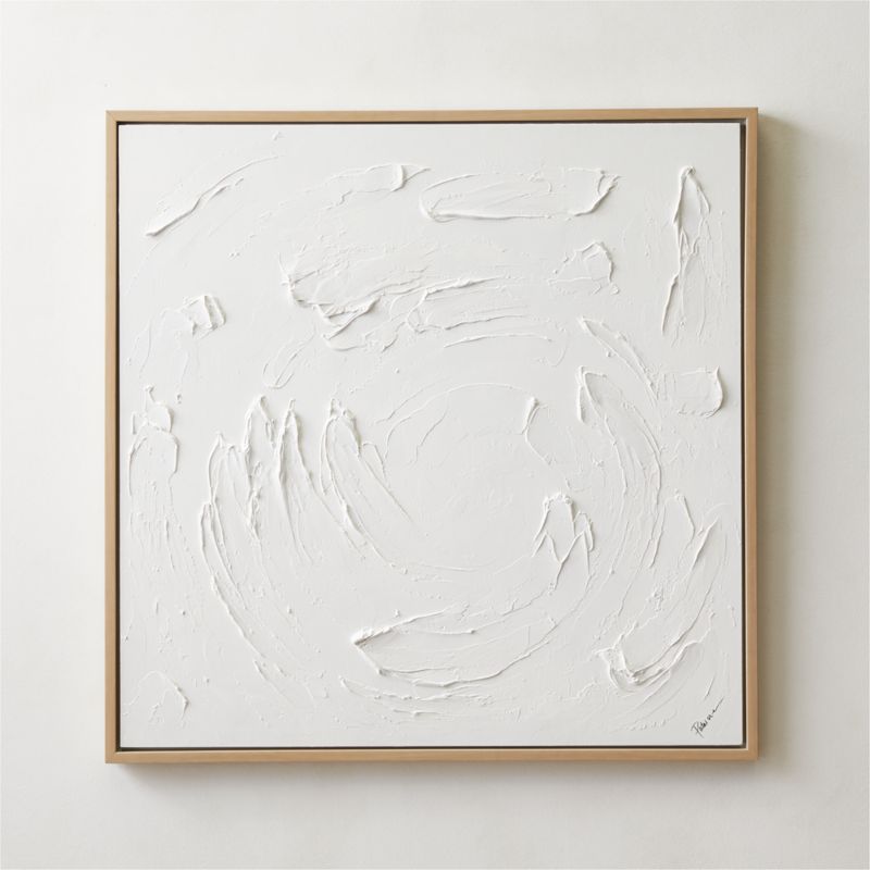 'White Wave' Wall Art in White Frame 38"x38" - image 0 of 7