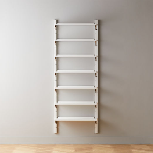 White Floating Wall Shelves with Storage CB2