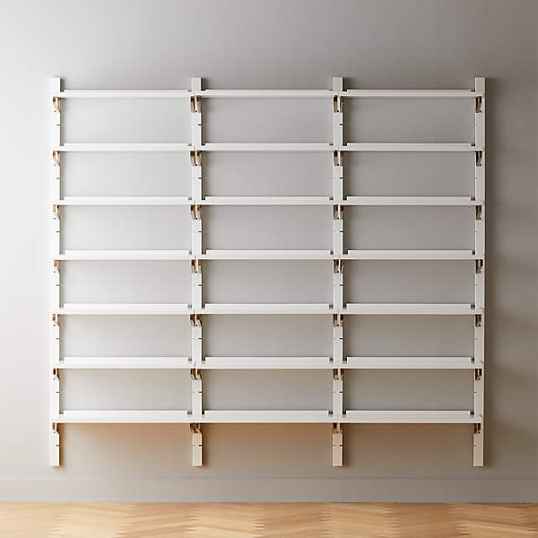White High Gloss Triple Modular Wall, Cb2 Tall White Bookcase