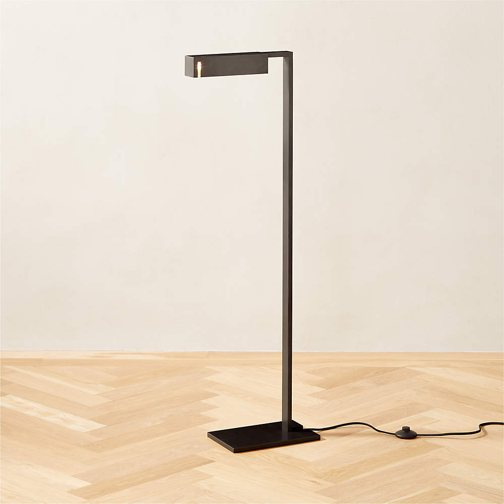 Wilde Blackend Brass Task Modern Floor Lamp + Reviews