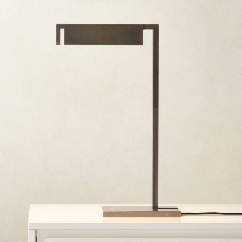 Desk lamp, Cone, blackened brass, black terrazzo, L20cm, H44cm - Contain