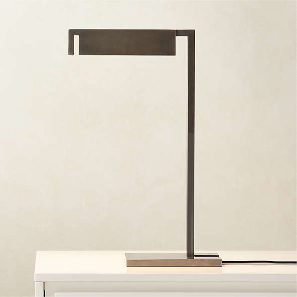 Contemporary Matt Gold And Clear Tube Table Lamp With Black Gold Shade