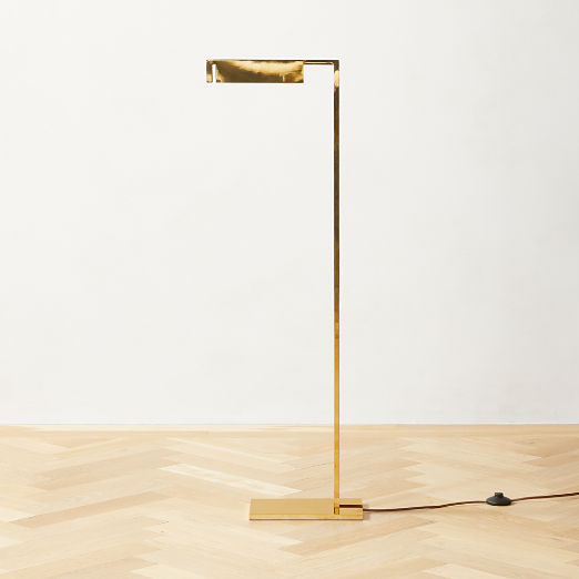 Wilde Polished Brass Task Floor Lamp