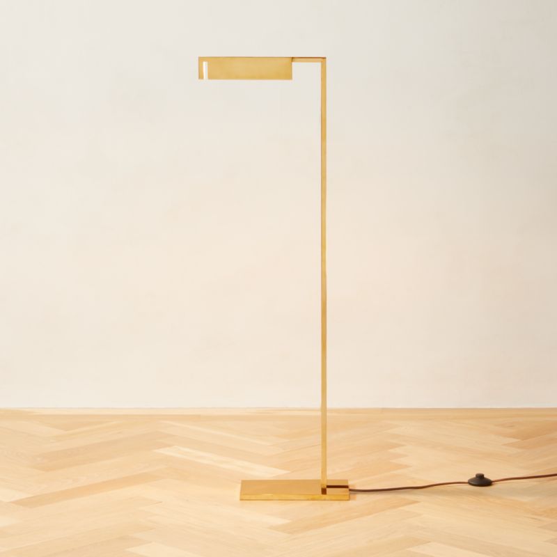 Wilde Polished Brass Task Modern Floor Lamp + Reviews