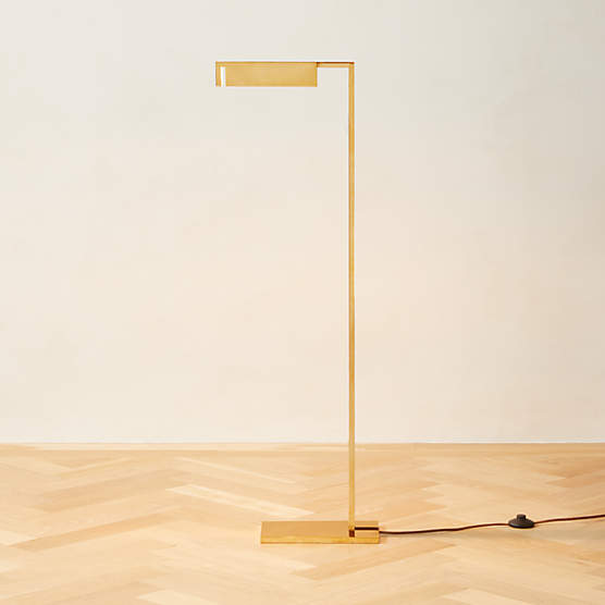 Wilde Polished Brass Task Floor Lamp