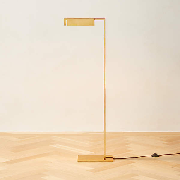 Wilde Polished Brass Task Floor Lamp