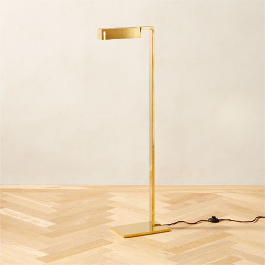 Wilde Polished Brass Task Floor Lamp