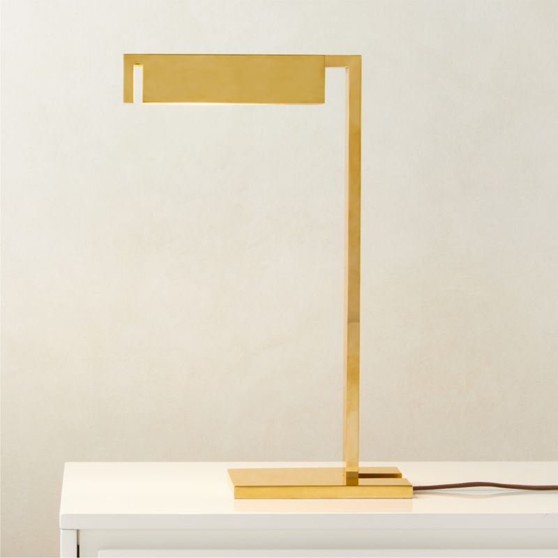 Small brass & black metal table lamp with 200mm shade