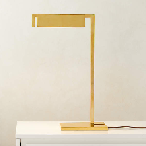 Wilde Polished Brass Task Modern Table Lamp + Reviews