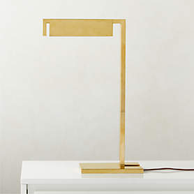 Wilde Polished Brass Task Modern Floor Lamp | CB2