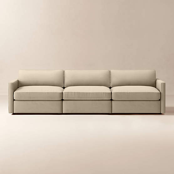 Winona 3-Piece Taupe Performance Velvet Sectional Sofa