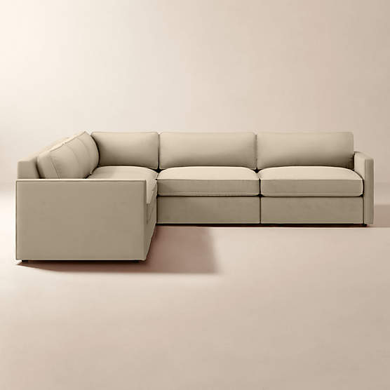 Winona 5-Piece L-Shaped Small Taupe Performance Velvet Sectional Sofa