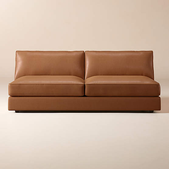 Winona Leather Armless Loveseat