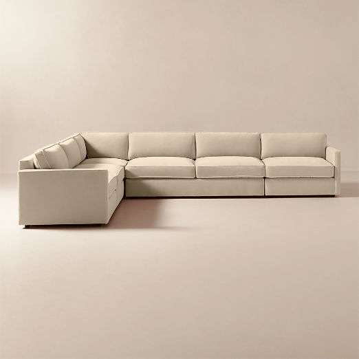 Winona 5-Piece Taupe Performance Velvet Sectional Sofa