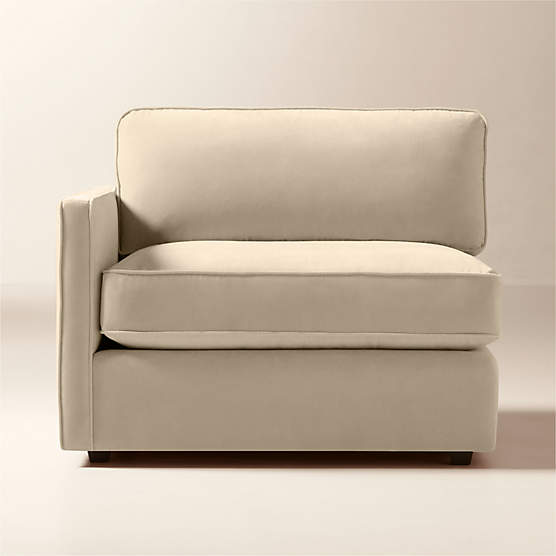 Winona Taupe Performance Velvet Left-Arm Chair