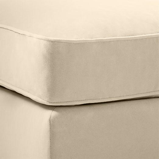 Winona Taupe Performance Velvet Ottoman