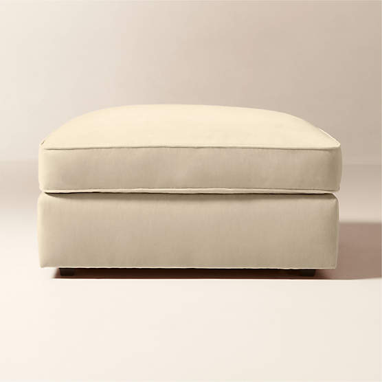 Winona Taupe Performance Velvet Ottoman