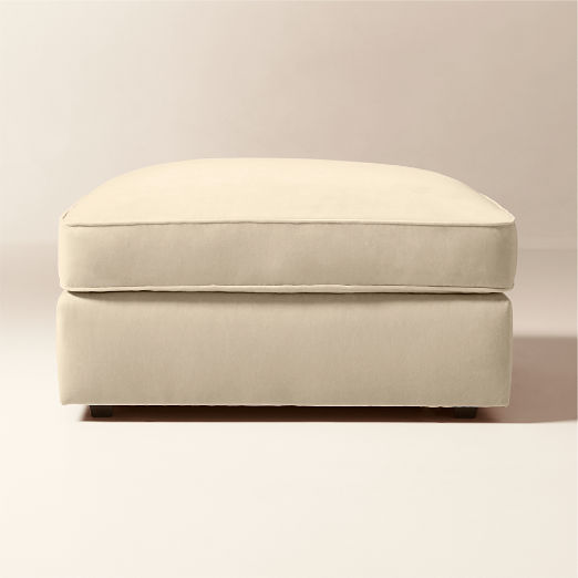 Winona Taupe Performance Velvet Ottoman