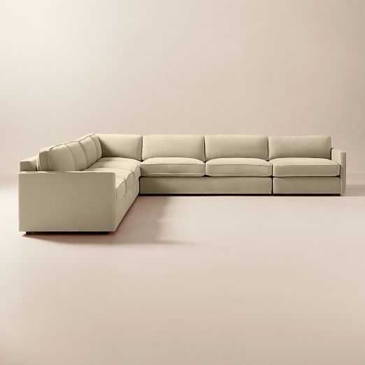 Winona 5-Piece L-Shaped Large Taupe Performance Velvet Sectional Sofa