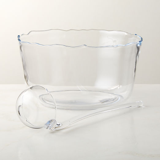 Winry Clear Glass Punch Bowl Set of 2